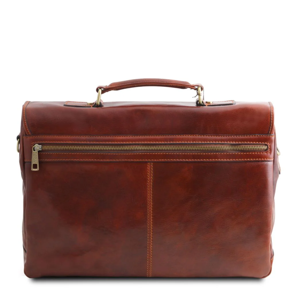Mantova - Leather Multi Compartment Tl Smart Briefcase With Flap (TL142068) - Image 5