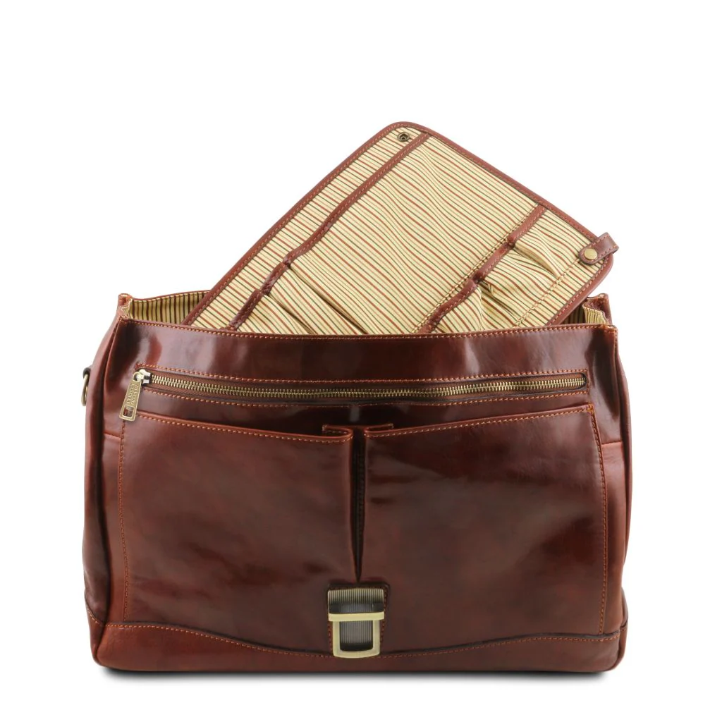 Mantova - Leather Multi Compartment Tl Smart Briefcase With Flap (TL142068) - Image 6
