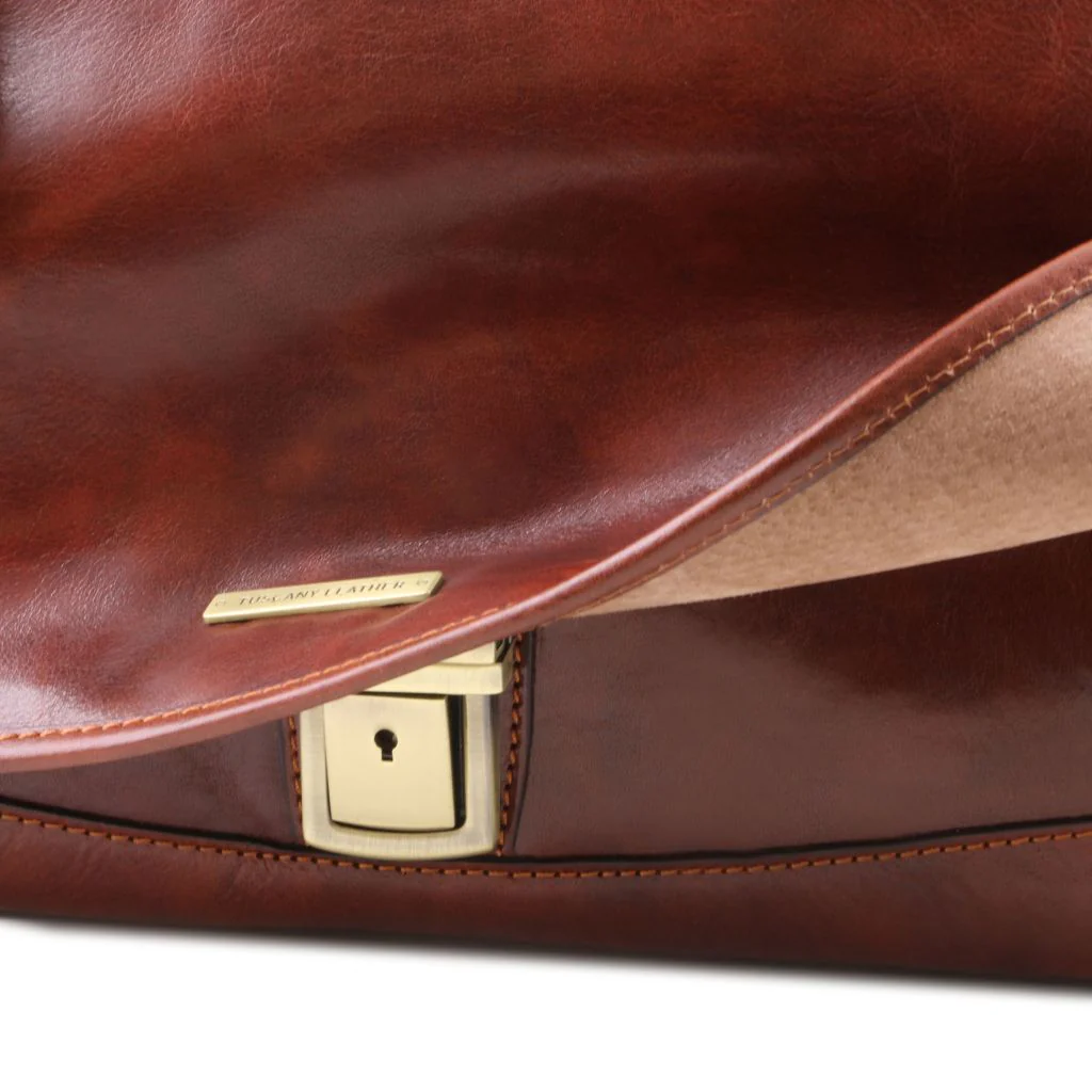 Mantova - Leather Multi Compartment Tl Smart Briefcase With Flap (TL142068) - Image 8