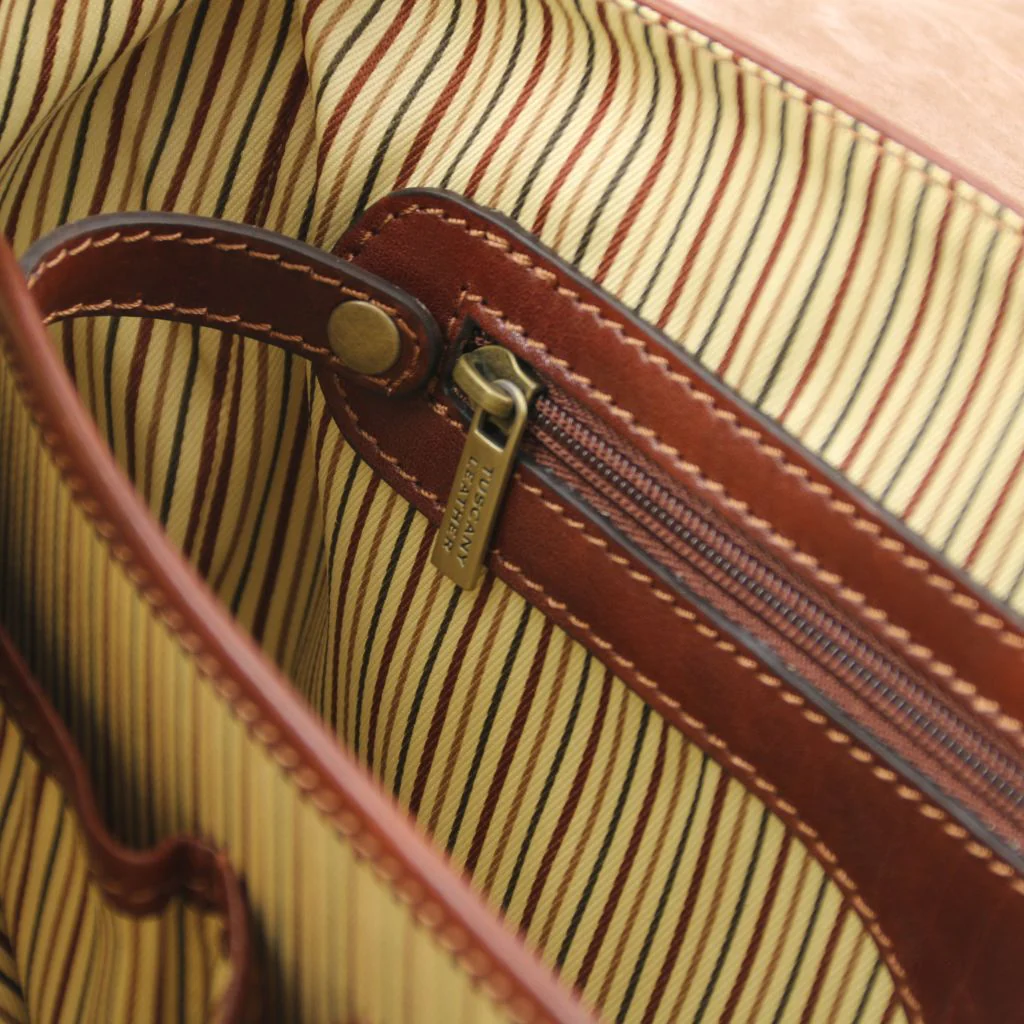 Mantova - Leather Multi Compartment Tl Smart Briefcase With Flap (TL142068) - Image 9