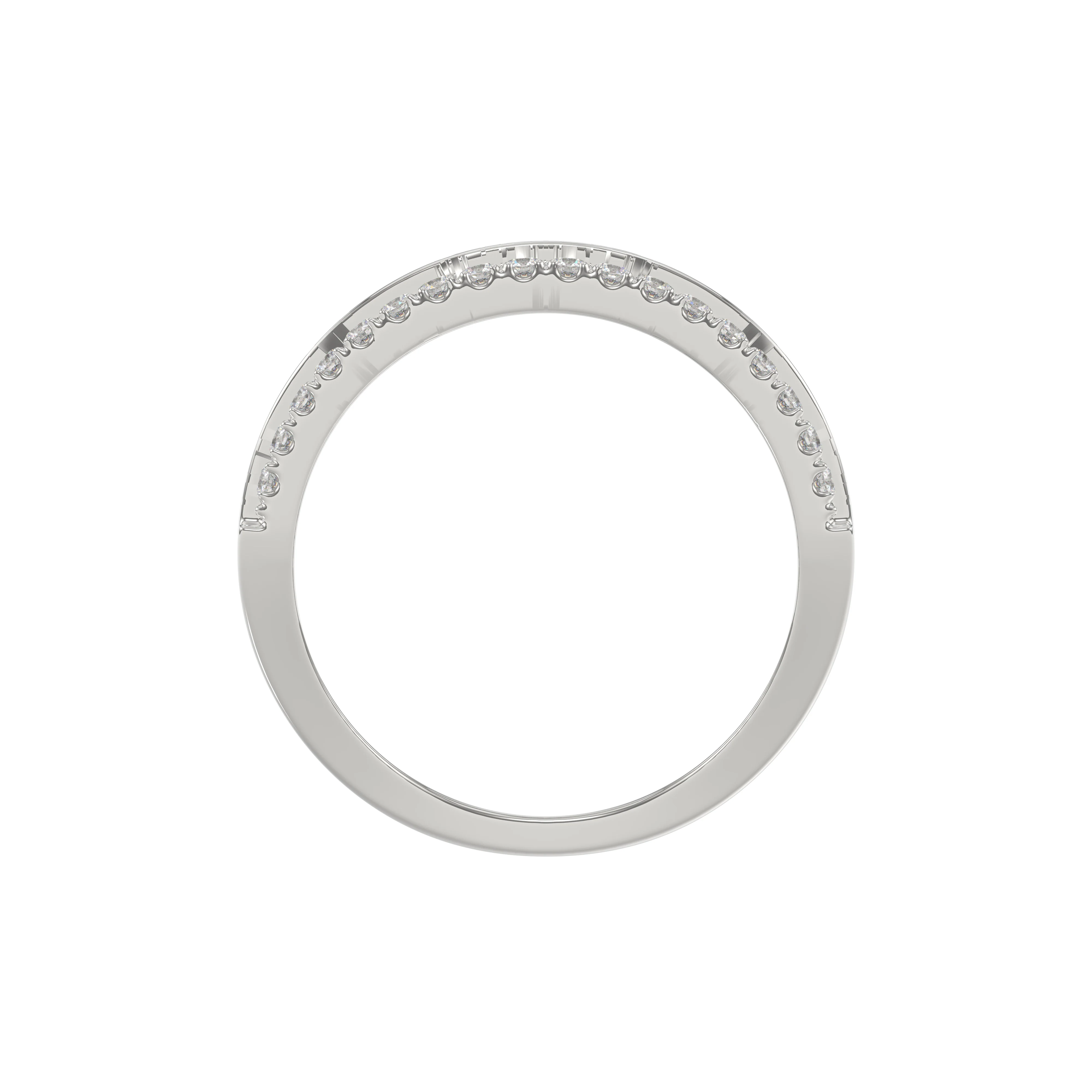 MEN'S BAND 0.50CT ROUND DIAMOND 14K WHITE GOLD - Image 2