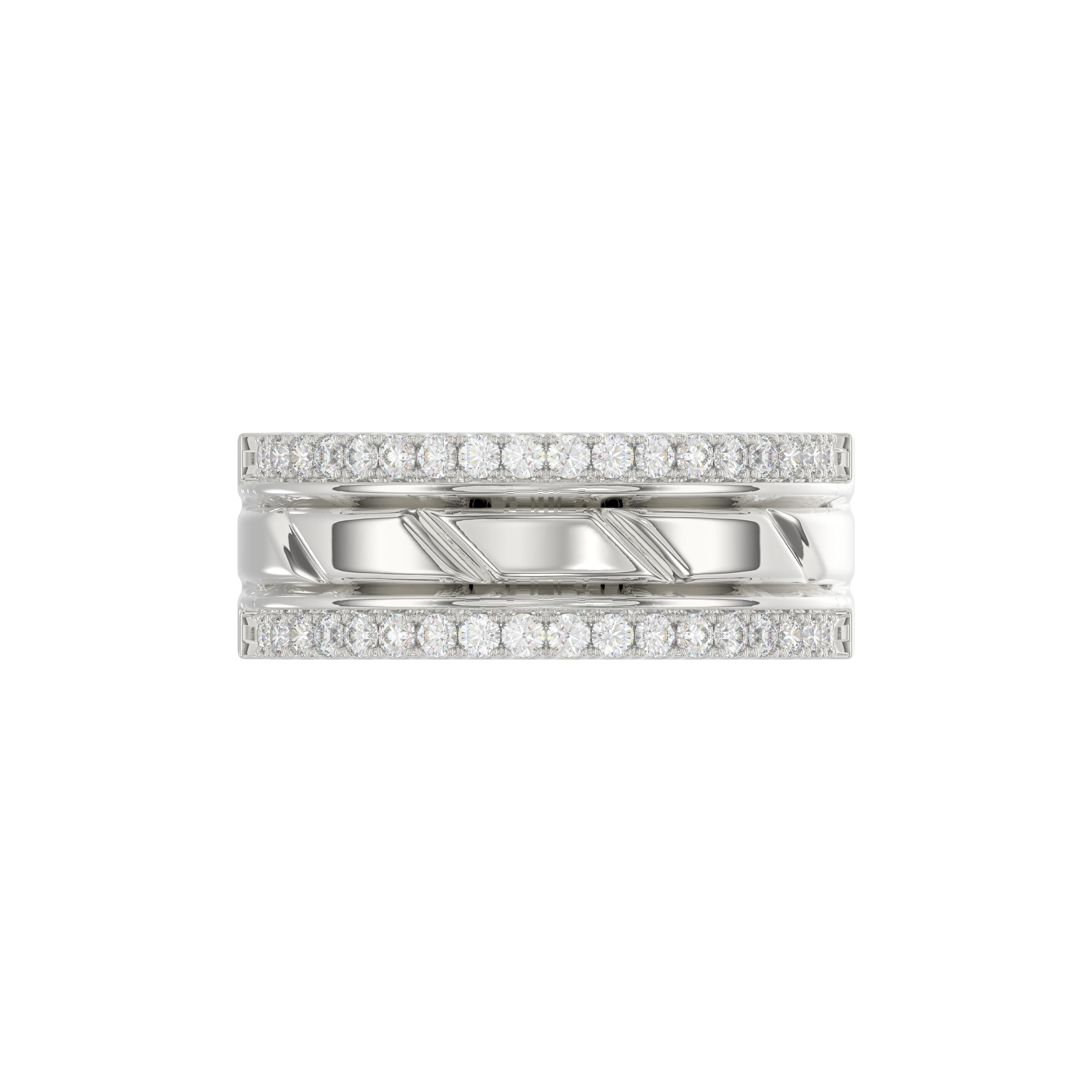MEN'S BAND 0.50CT ROUND DIAMOND 14K WHITE GOLD - Image 5