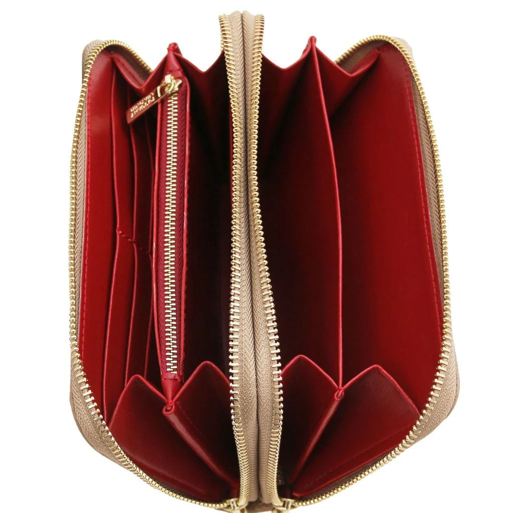 Mira - Double Zip Around Leather Wallet (TL142331) - Image 4