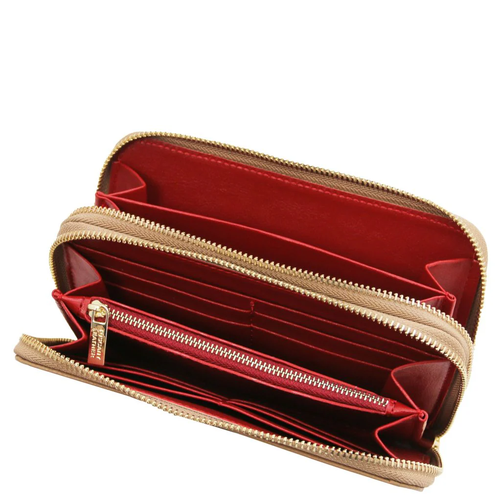 Mira - Double Zip Around Leather Wallet (TL142331) - Image 5