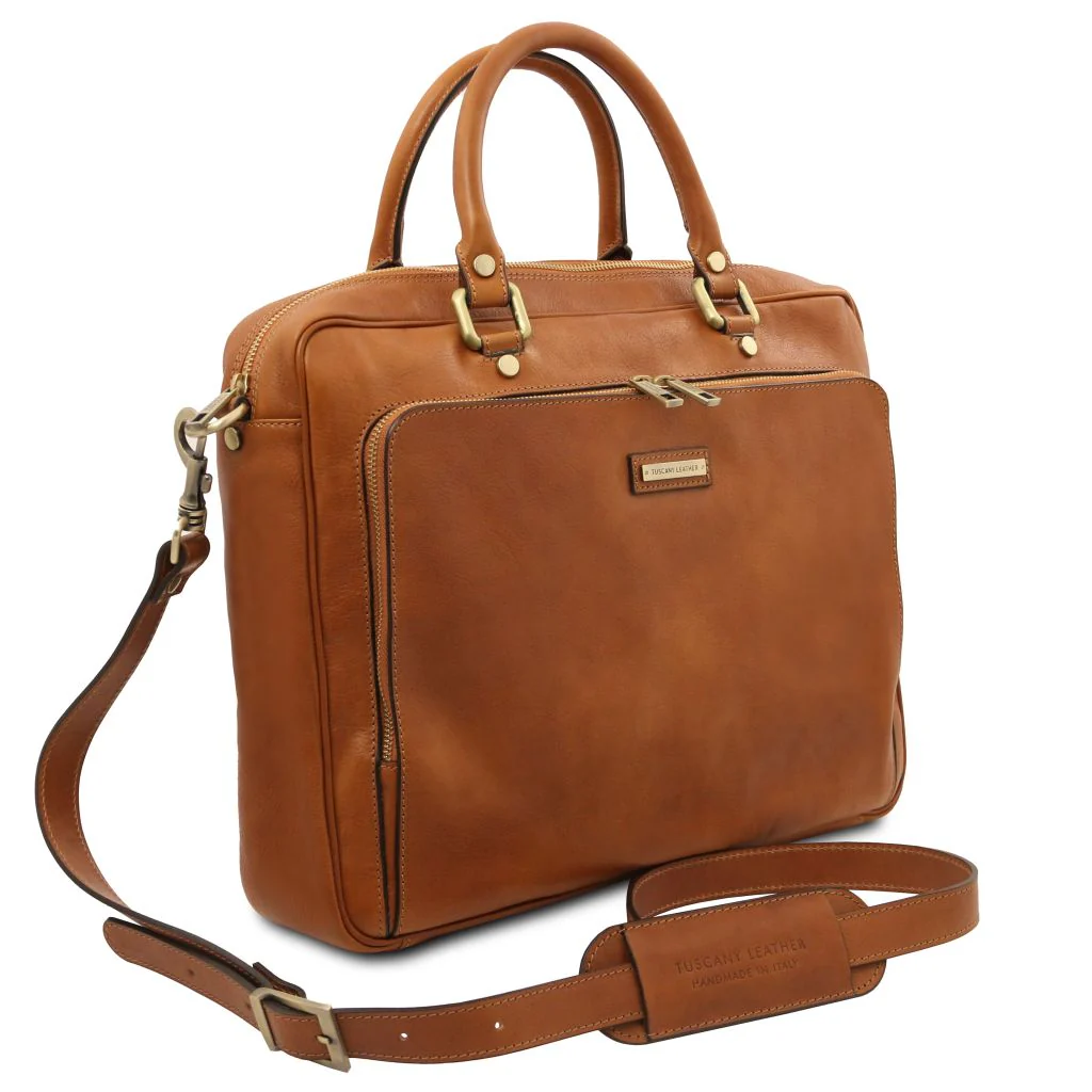 Pisa - Leather Laptop Briefcase With Front Pocket (TL142427) - Image 3