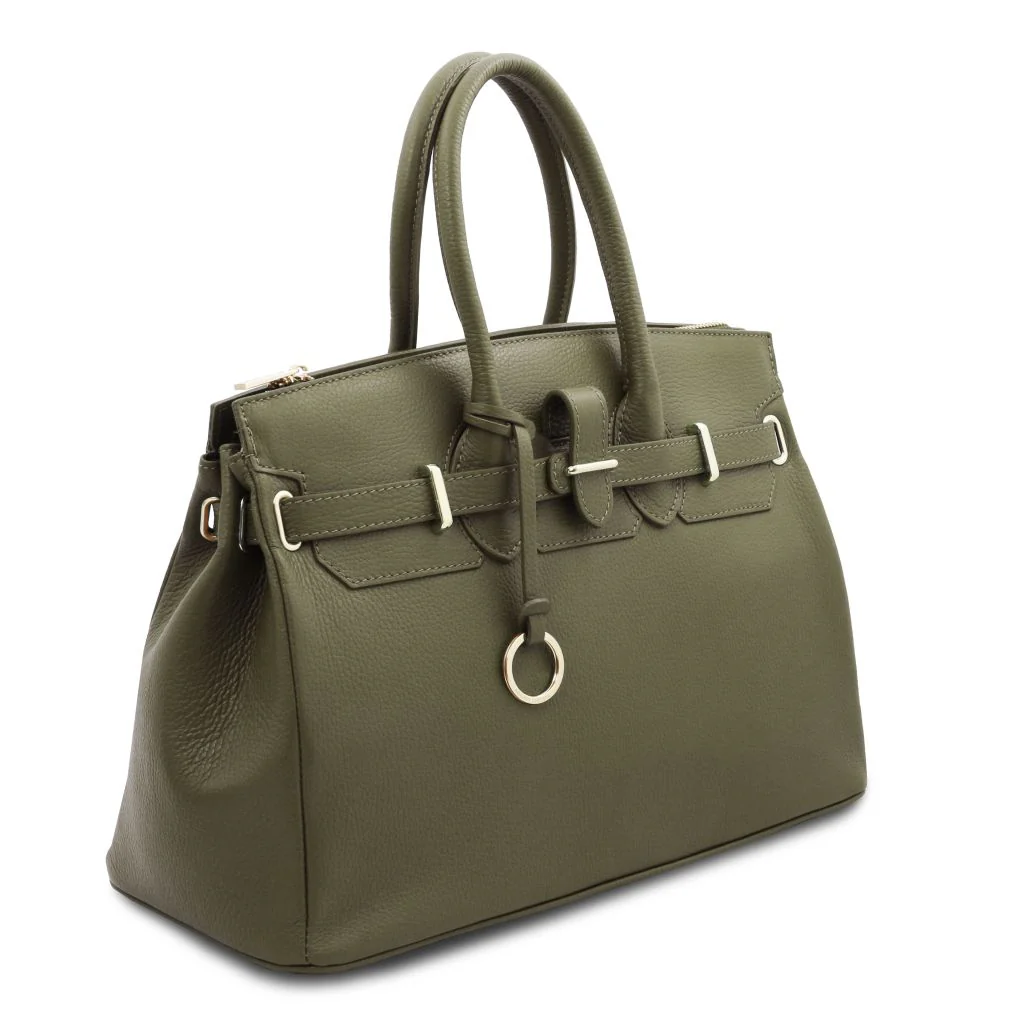 TL Bag - Leather Handbag With Golden Hardware (TL141529) - Image 2