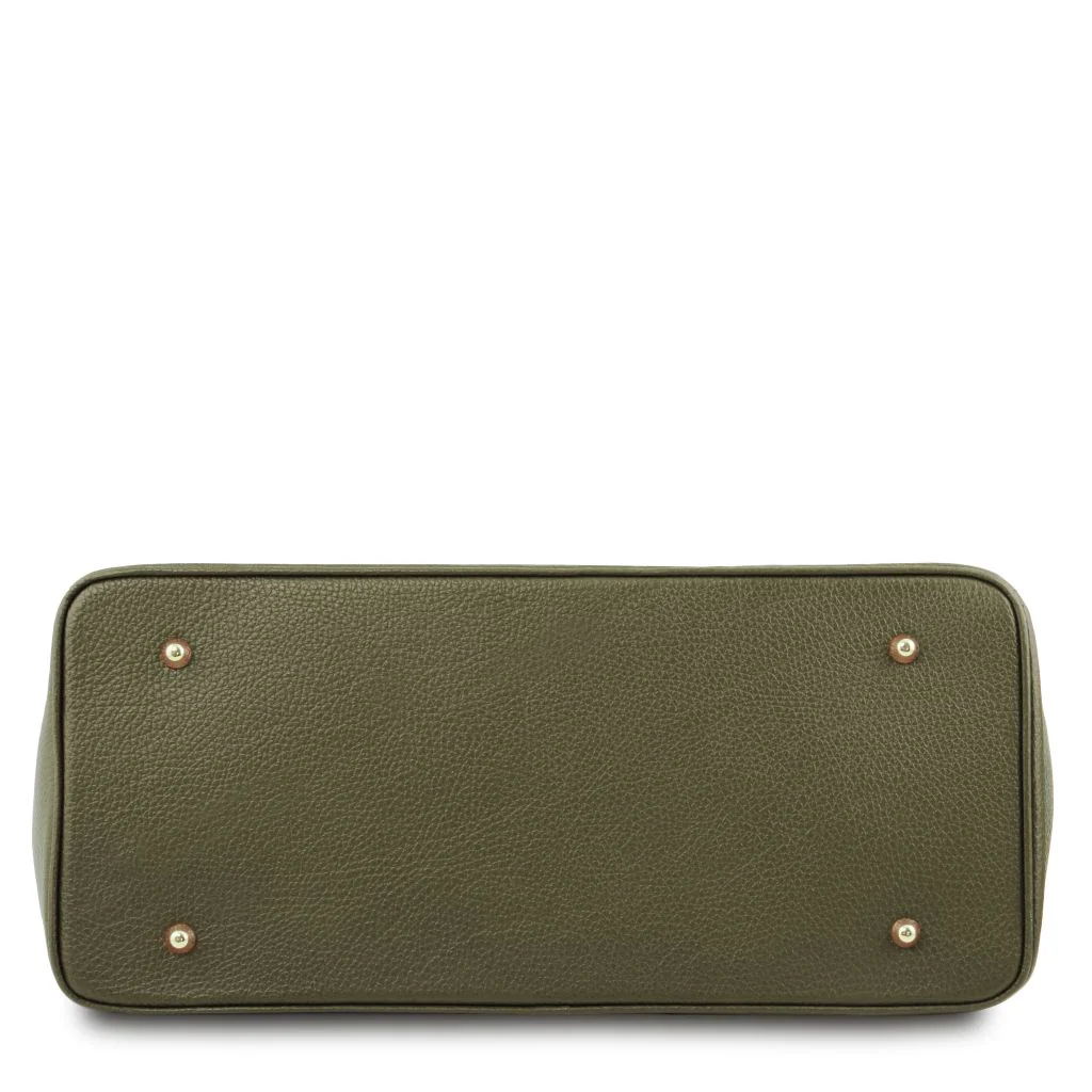 TL Bag - Leather Handbag With Golden Hardware (TL141529) - Image 4