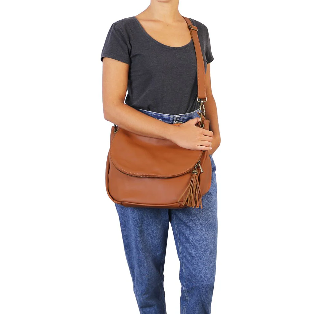 Tl Bag - Soft Leather Shoulder Bag With Tassel Detail (Tl141110) - Image 9