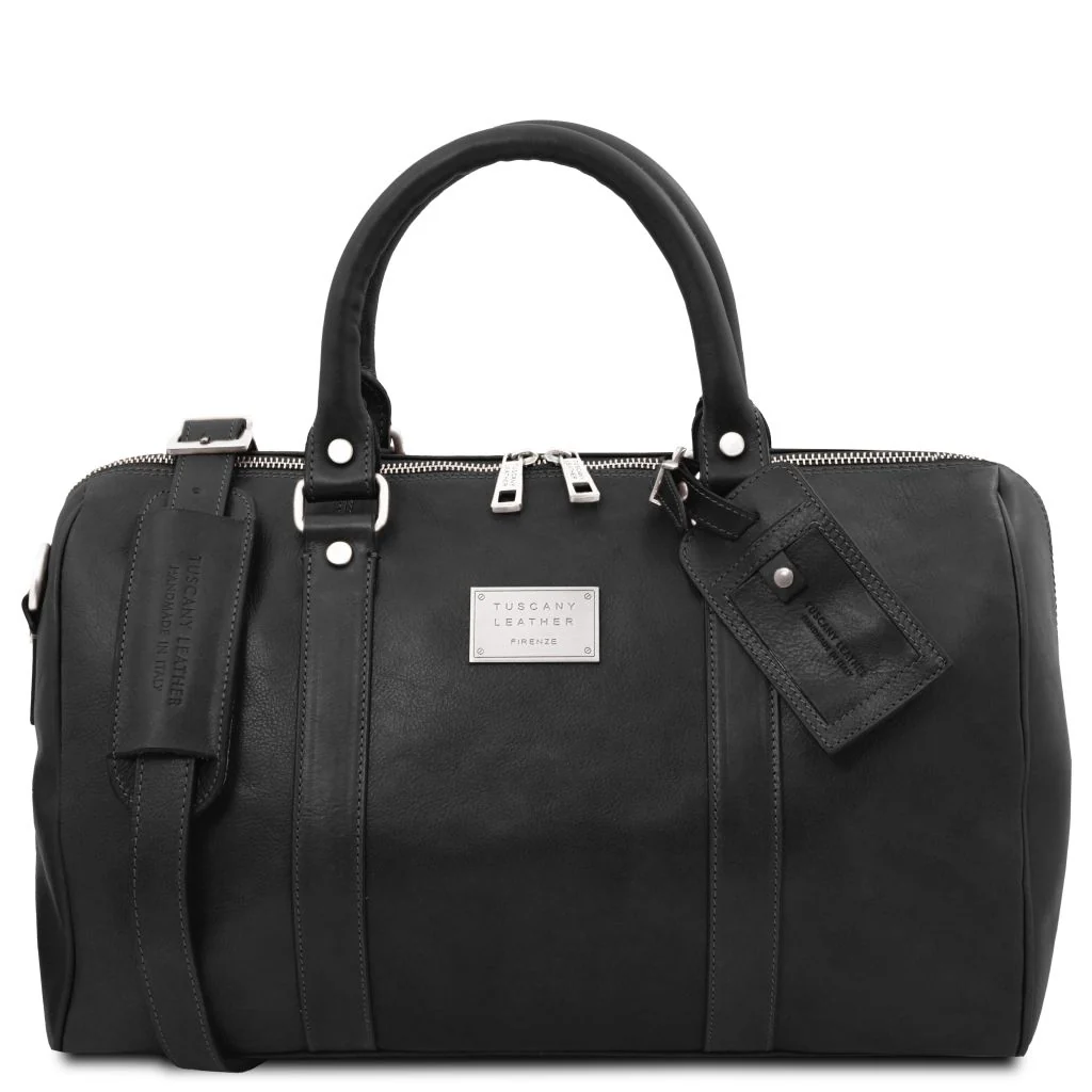 TL Voyager - Travel Leather Duffle Bag With Pocket On The Back Side - Small Size (TL141250) - Image 11