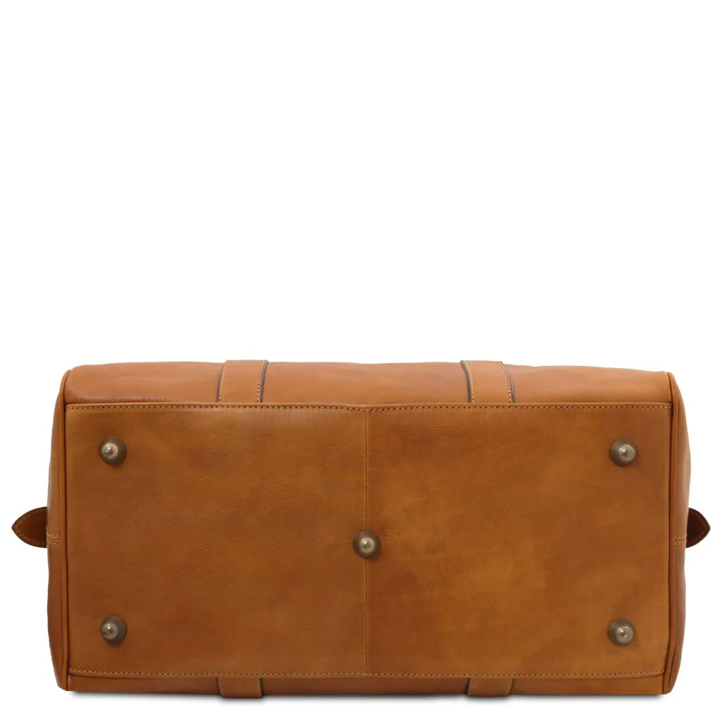 TL Voyager - Travel Leather Duffle Bag With Pocket On The Back Side - Small Size (TL141250) - Image 5