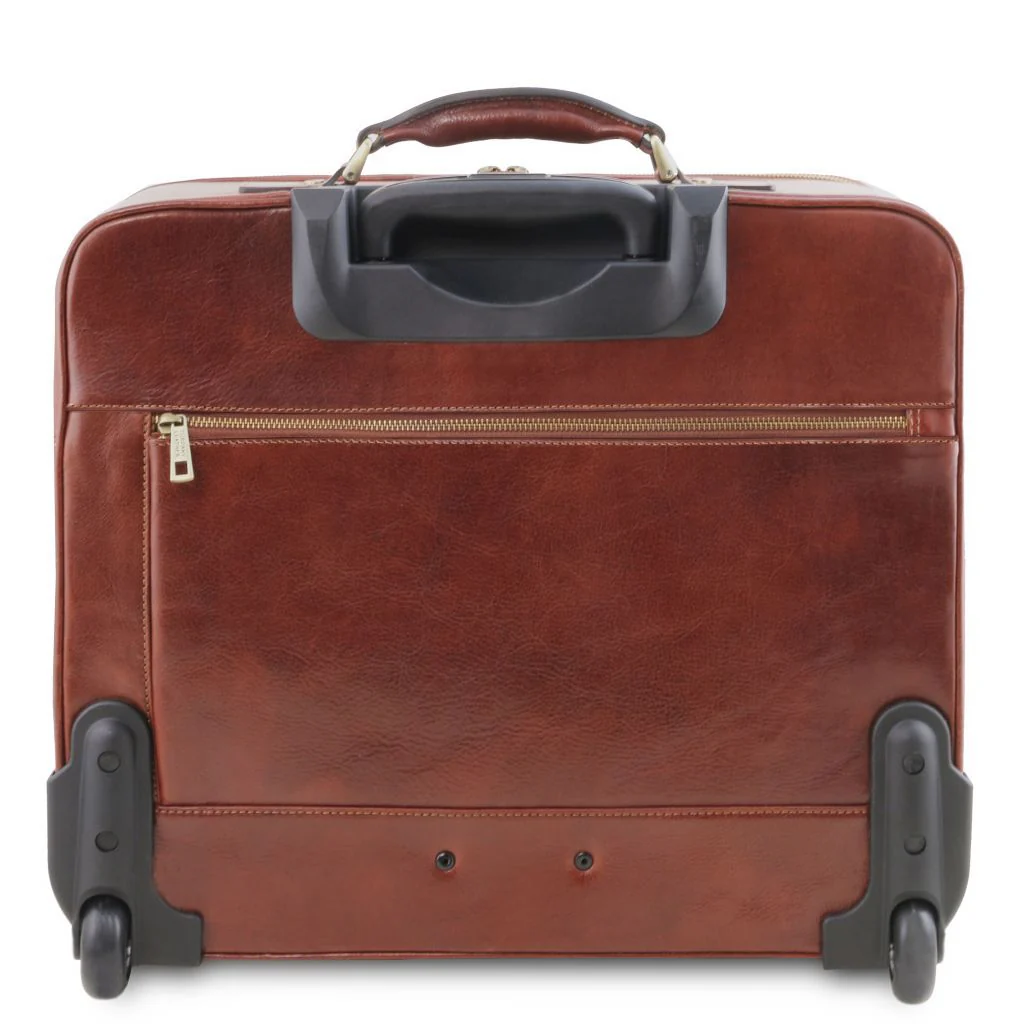 Varsavia - Leather Pilot Case With Two Wheels (TL141888) - Image 4