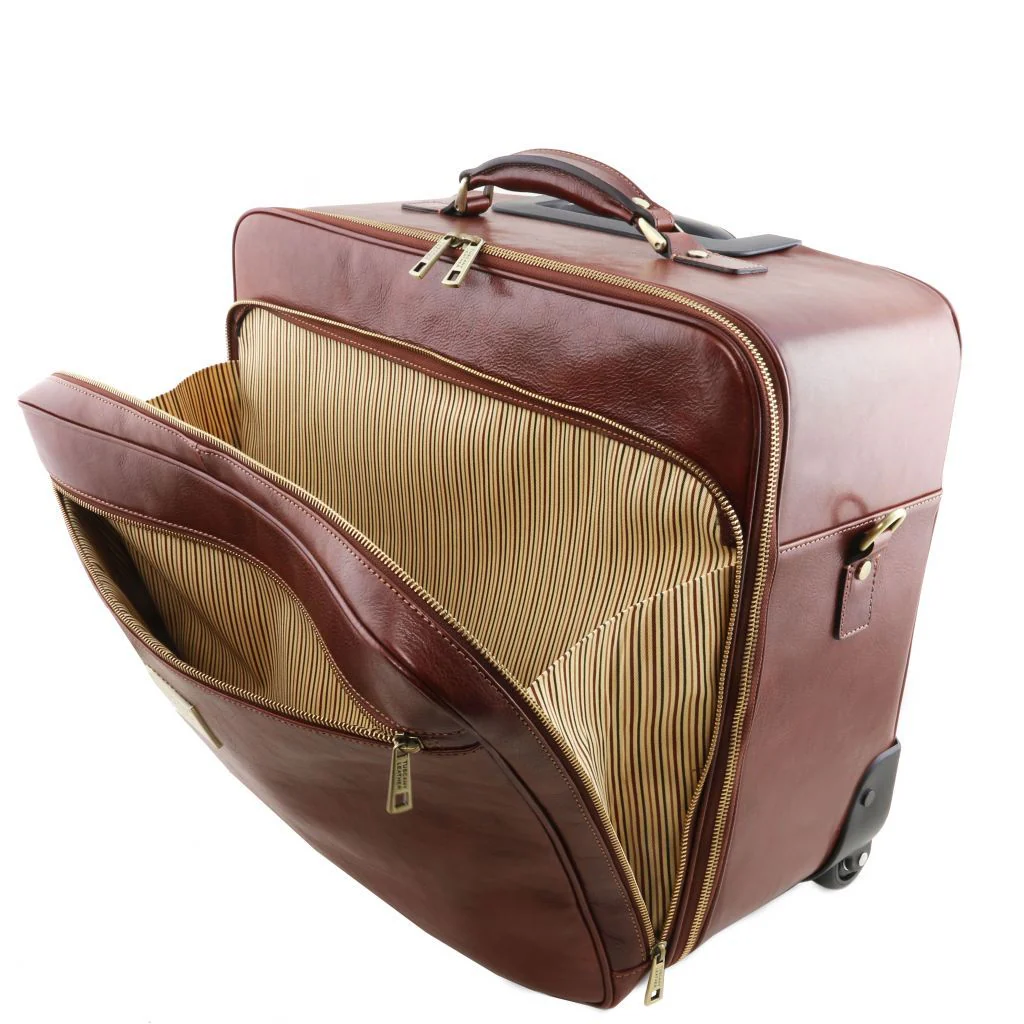 Varsavia - Leather Pilot Case With Two Wheels (TL141888) - Image 7