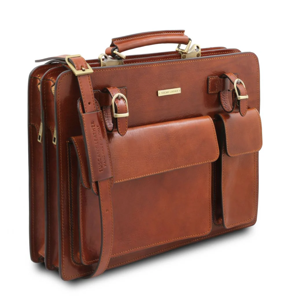Venezia - Leather Briefcase 2 Compartments (TL141268) - Image 2